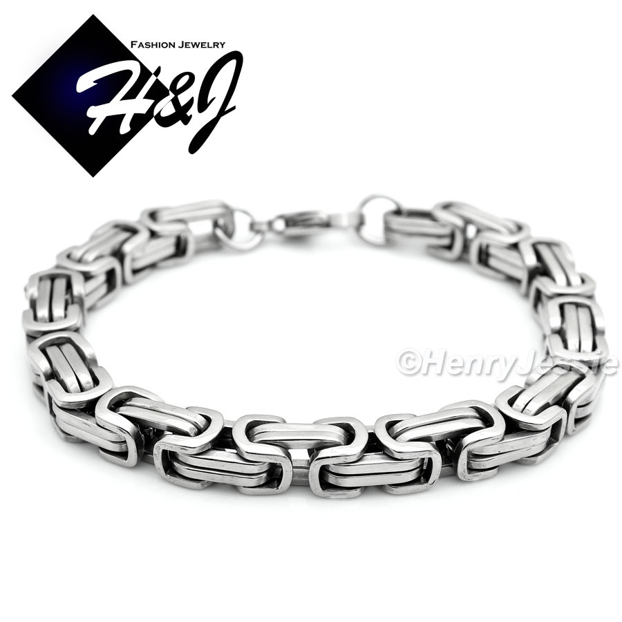 Stainless Steel Byzantine Box Chain Necklace - 4/6/9mm Width, 18-40" Length