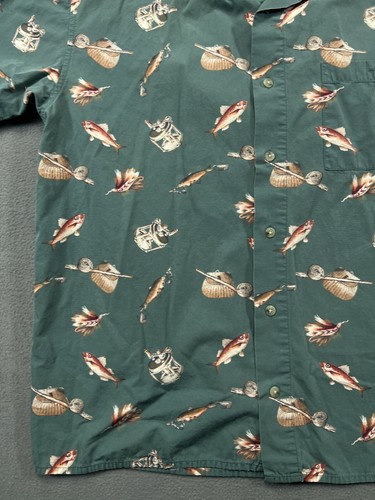 Consensus Sports Button Up Shirt Men Medium Fishing Casual Short Sleeve - Picture 8 of 11