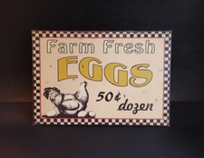 Farm Fresh Eggs 50 Cents Metal Sign Rustic Primitive Country Kitchen Market