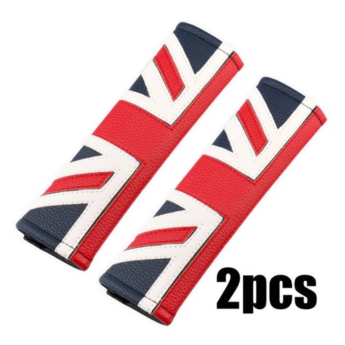 2X For Mini Cooper Accessories Union Jack Safety Seat Belt Shoulder Pads Cover - Picture 13 of 16