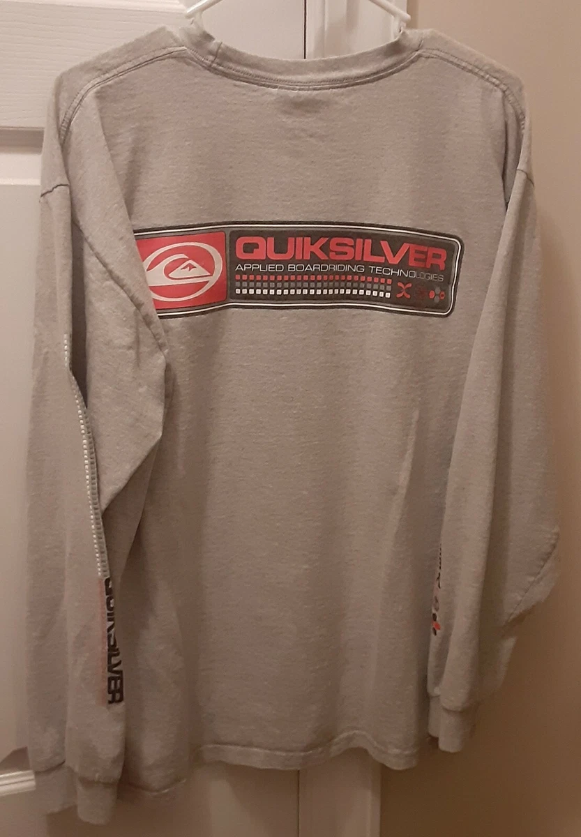 QUICKSILVER T-SHIRT ADULT LARGE L GRAY SURF LONG SLEEVE MEN'S | eBay