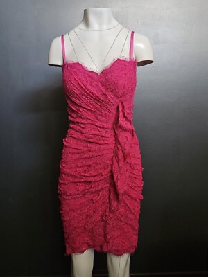  STUNNING MANDALAY Y2K Julian Joyce Evening DRESS Embellished FUCHSIA 4
