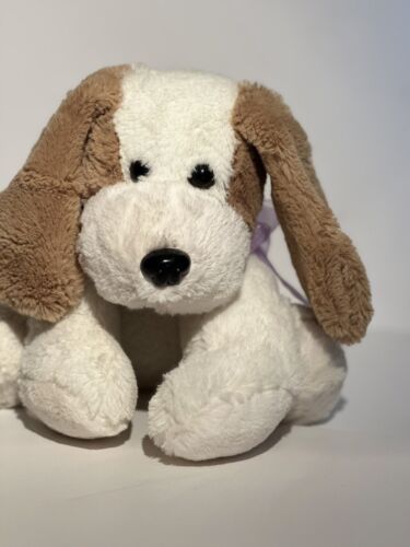Juguete de peluche Calplush cachorro perro peluche blanco tostado sentado 12 pulgadas - Imagen 3 de 13