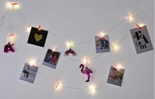 LED Foto-Lichterkette mit bunten Klammern Fotoleine Bilderhalter Fotoclips Deko