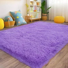 Rug for Bedroom Area Rug for Living Room Super Soft 4x6 Feet Purple