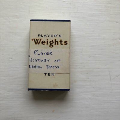 Vintage Player's Weights 10 Zigarettenschachtel leer Vorwarnung beschriftet
