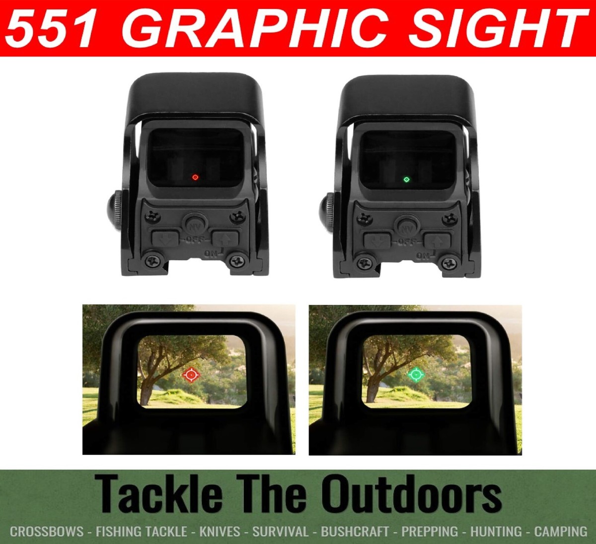 551 Graphic Sight Tactical Holographic Reflex Red / Green Reticle