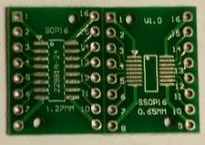 [5x] Double Sided SOP16 and TSSOP16 to DIP16 adapter Breakout PCB.  USA SELLER