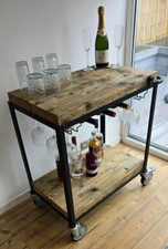 Bespoke Industrial bar / drinks trolley - & coffee table - recyled wood & metal