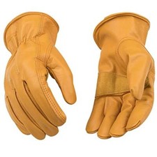 Kinco 198-L Unlined Cowhide Leather Work Gloves, Reinforced Palm