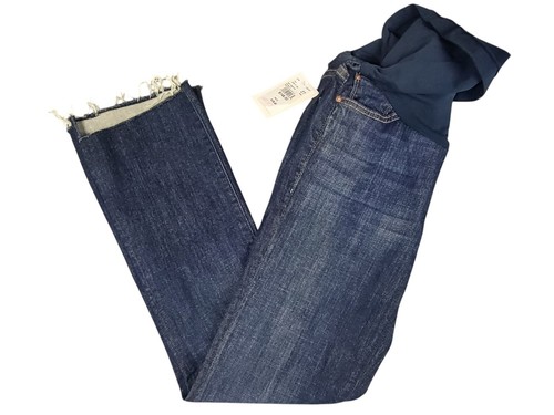 Mother Insider Crop Step Ankle Fray Maternity Jeans Size - 27 NEW NWT - Picture 2 of 8