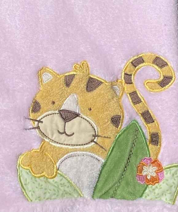 Manta de bebé Kids Line naranja tigre cachorro rosa suave felpa polar Lovey 31"x38" Foto 2 de 4