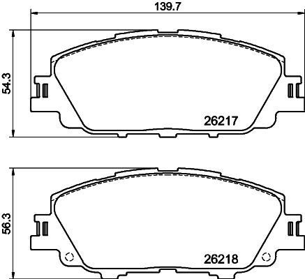 HELLA PAGID Bremsbelagsatz T2567 - 16.1mm Stärke Für Mercedes-Benz Teves Bremssystem