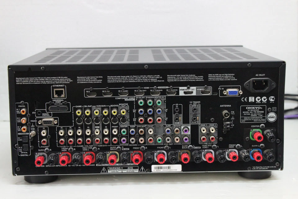 Sintoamplificatore Onkyo TX-NR808 7.2 3D  USB LAN THX  HDMI ARC - Immagine 3 di 4