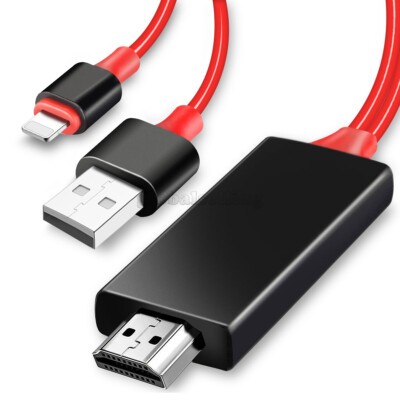 1080P HDMI Mirror Charging Cable Phone to HDTV For iPhone 12 13 Pro Max/Pro/Mini