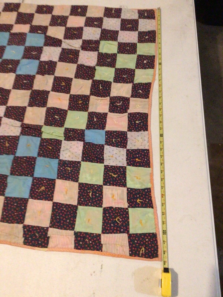 Vintage Hand Made Baby Quilt 32”x39” eBay