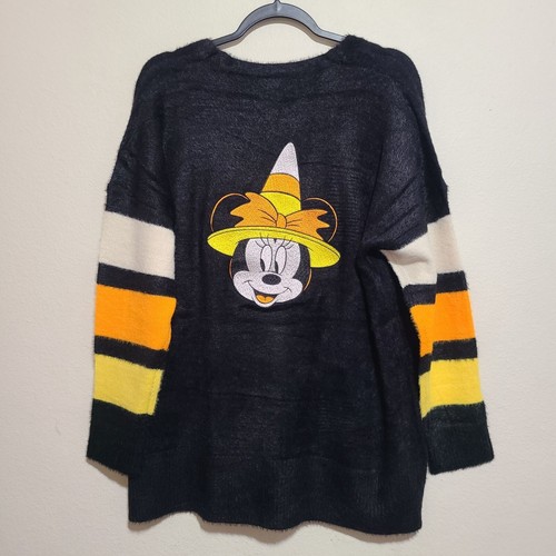 Torrid Disney Minnie Mouse Halloween Candy Corn Striped Cardigan Plus Size 4X - Picture 2 of 8