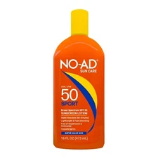 NO-AD Sport SPF 50 Sunscreen Lotion Broad Spectrum 16oz Water Resistant