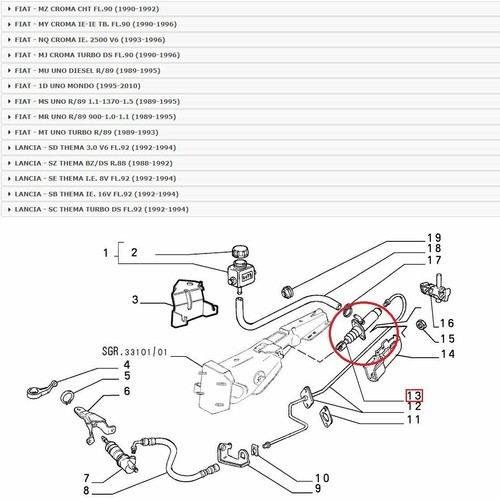 POMPA FRIZIONE FIAT UNO TURBO - CROMA - LANCIA THEMA RHIAG PER 82442897 - Imagen 2 de 6