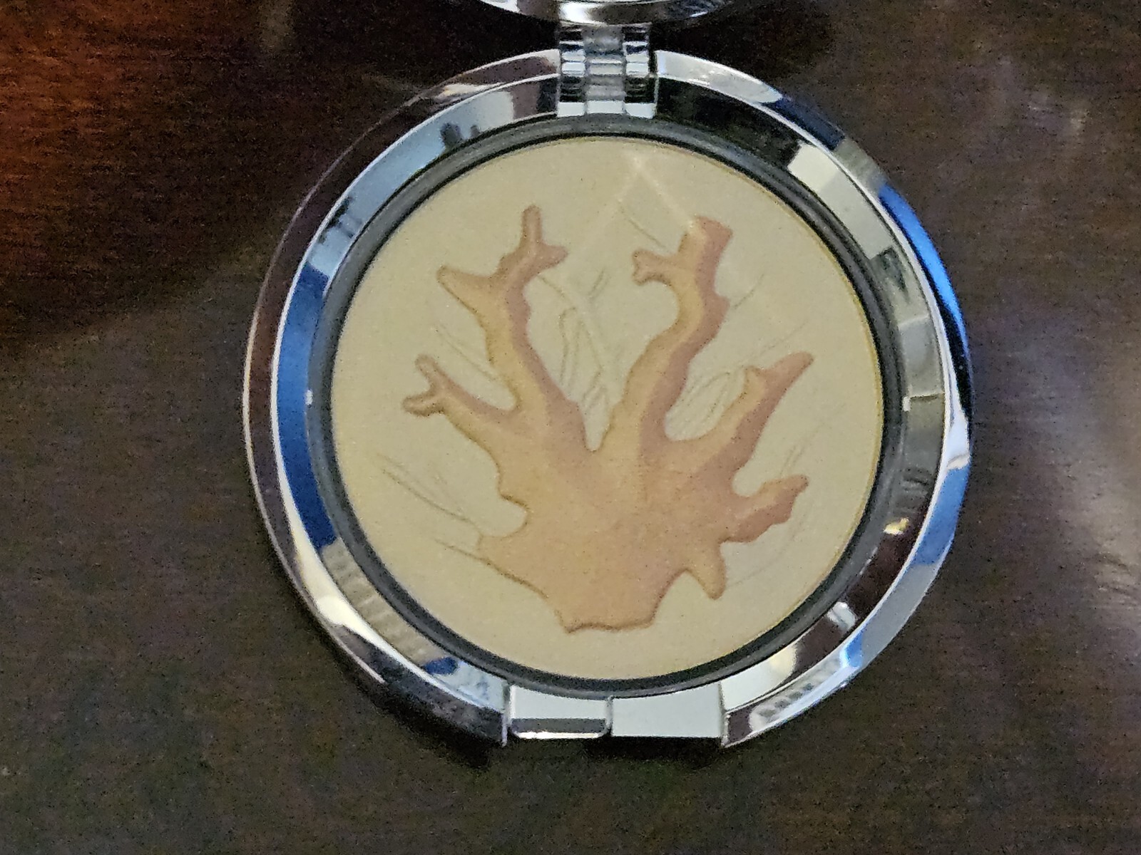 RARE LE JAY STRONGWATER CHANTECAILLE CORAL POWDER CRYSTAL ENAMEL COMPACT MIRROR