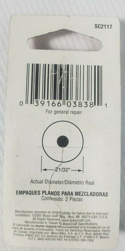 BrassCraft SC2117 Beveled Faucet Washers, 3/8M Trade Size - Picture 3 of 3