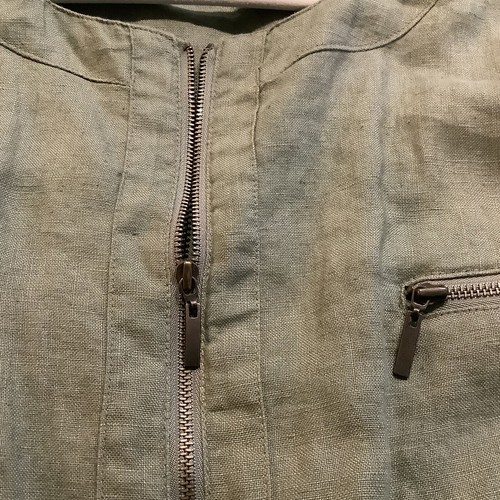 JM Collection Woman Jacket 20W Green 100% Linen Full Zip Utility Cargo Pockets - Picture 6 of 17