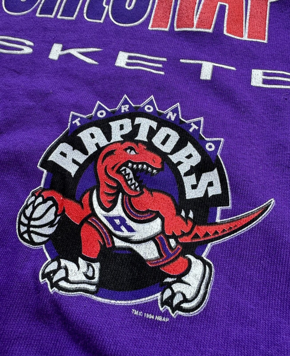 90s カナダ製 NBA トロント ラプターズ NUTMEG Tシャツ パープル Vintage NBA (Nutmeg) - Toronto Raptors Breakout T-Shirt 1994