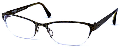 ZERO G TITANIUM CROWN HEIGHTS Brown Leopard Half Rim 55-17-135 Eyeglasses Frame 
