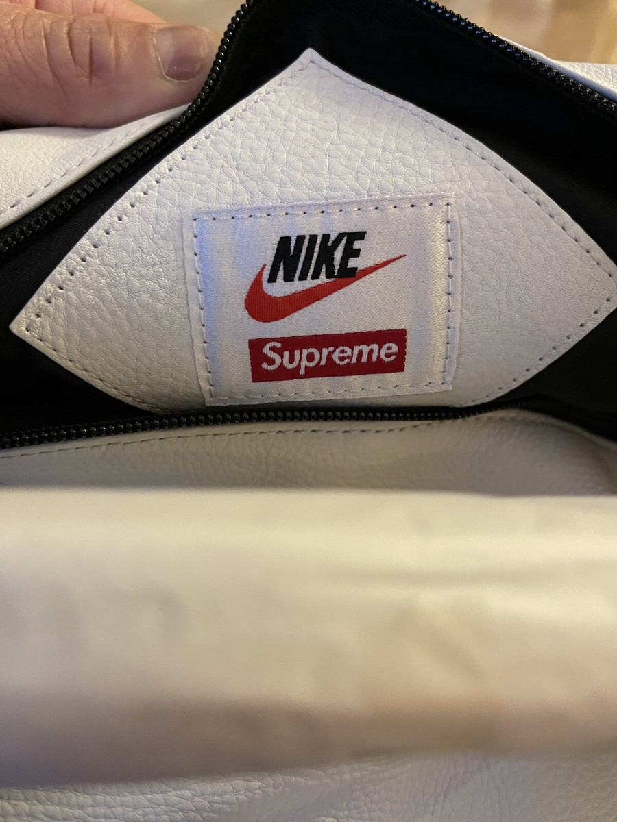 Supreme Nike Leather Duffle Bag White Fw19 Week 14 (in Hand Supreme Nike Leather Duffle Bag White Fw19 Week 14 (in Hand
