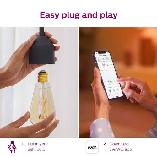 Philips 60-Watt Equivalent G25 Smart Wi-Fi bulb (K) WiZ with Bluetooth (2-Pack) - Picture 9 of 11