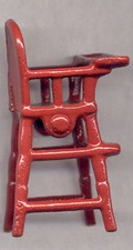 AUTHENTIC OLD KILGORE TOY CO BABY HIGH CHAIR CAST IRON RED  SO CUTE  CI74