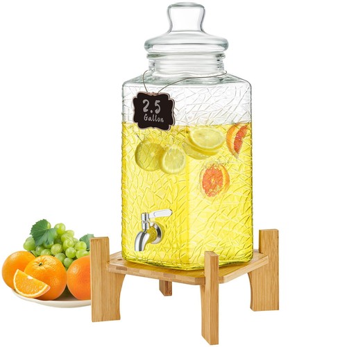 Party Glass Beverage Dispenser With Spigot 2 Gallon Drink Dispenser Commercial - Picture 2 of 9
