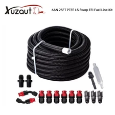6AN PTFE LS Swap EFI Fuel Line Fitting Kit with 25FT Hose and 15 Fitting E85 AN6
