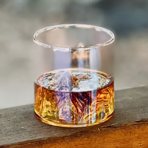 Set of 2 Small Liquor Cocktail Scotch Whiskey Glasses Cups Iridescent 5.7 fl oz