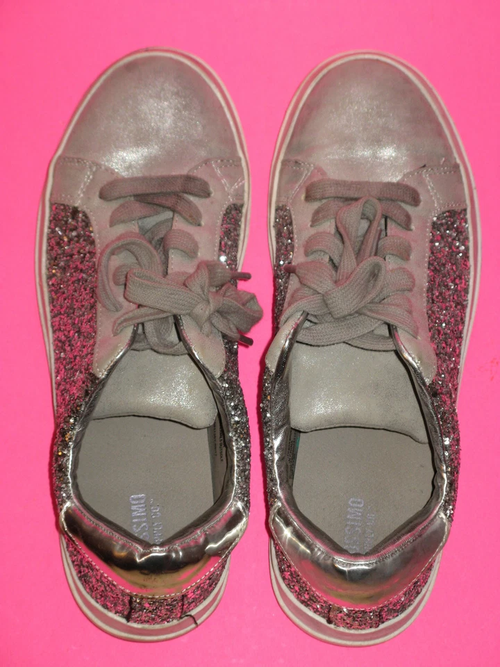 Zapatillas con cordones para mujer ~Mossimo~ plateadas brillantes talla: 7,5 (suela: 10,5") Foto 3 de 4