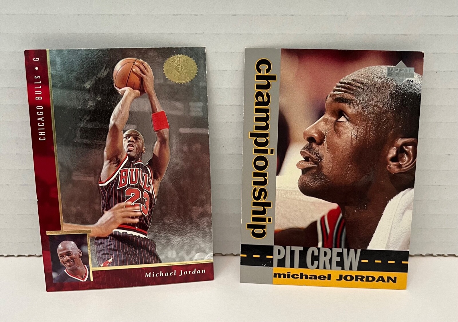Michael Jordan 1996 Upper Deck Championship Card #17/1994 Pit Crew Champ #133