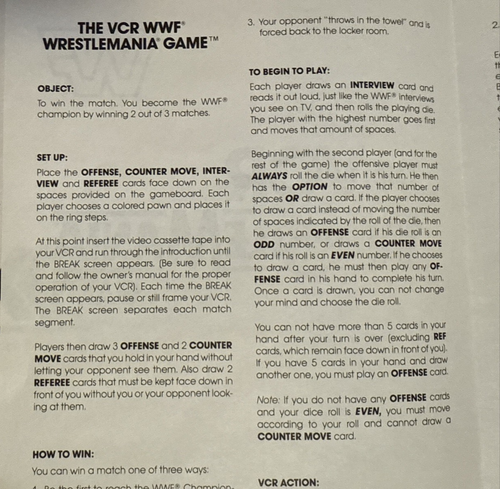 The VCR Wrestlemania Game WWF Akklaim Hulk Hogan Wrestling-(1988) Complete Set - Picture 10 of 11