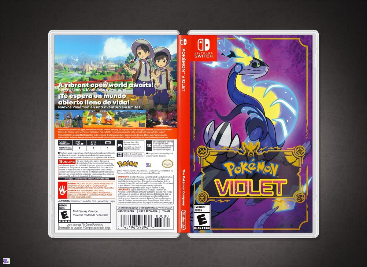 Pokémon Violet COVER ART: Replacement Pokemon Insert / Case for