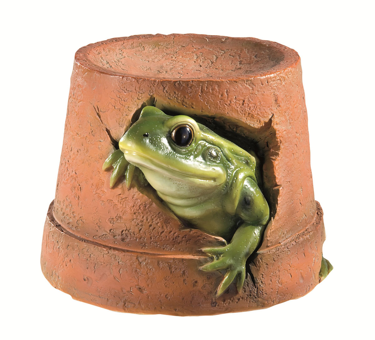 Frog Ornament Terracotta Pot Statues Garden Sculpture Outdoor Figurine Resin