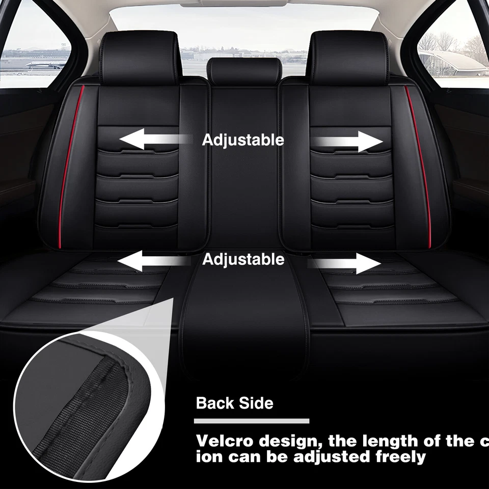 For Chrysler 300 Car Seat Cover Leather Front Rear Full Set Protectors 5-Seats - Image 4 of 4