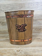 Vintage J L Clark American Eagle Trash Can Rockford Illinois USA please read!
