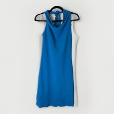 See You Monday Royal Blue Sleeveless Bodycon Mini Dress Cowl Halter Neck Large
