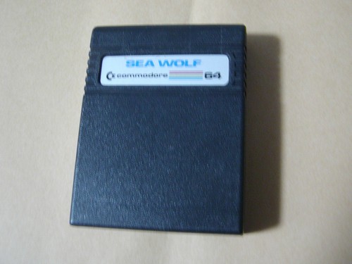 Commodore SEA WOLF Video Game Cartridge Working C-64, C-128, SX-64