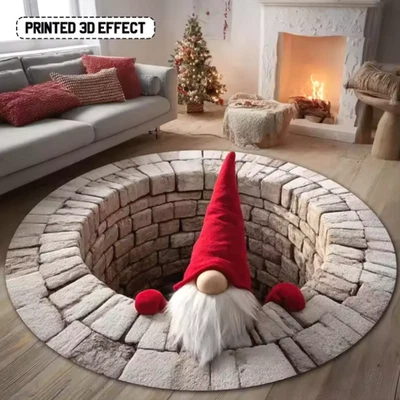NEW CHRISTMAS DECOR RUG MAT XMAS OPTICAL ILLUSION RUGS SANTA CLAUS UK /GIFT