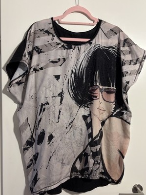 T-Shirt, Tredy, Schwarz, Aufdruck, Glitzer
