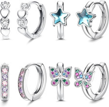 Hypoallergenic Earrings for Girls Women Small Huggie Hoop Earrings Sleeper Doubl