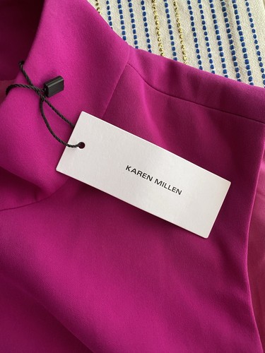 Karen Millen Midi Dress Pink Soft Tailored High Low Sleeveless Sz 8 NWT - Picture 10 of 17