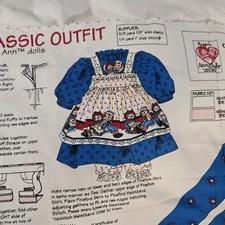 Vintage Daisy Kingdom  Raggedy Ann's Classic Outfit Fabric Panel Cut & Sew
