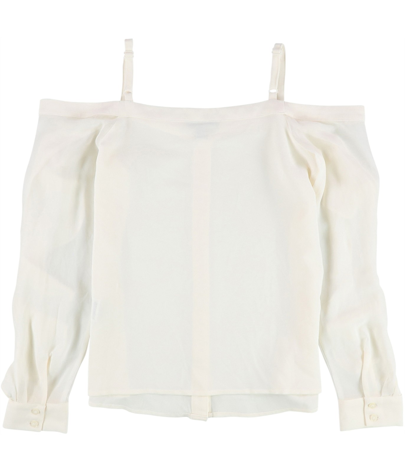 bar III Womens Solid Button Down Blouse, Off-Whit… - image 2