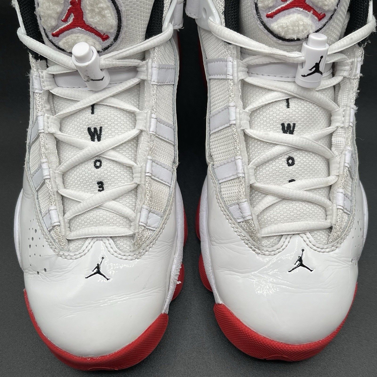 Nike Jordan 6 Rings (GS) Size 5Y White/Black University Red Sneakers thumbnail 5